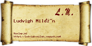 Ludvigh Milán névjegykártya
